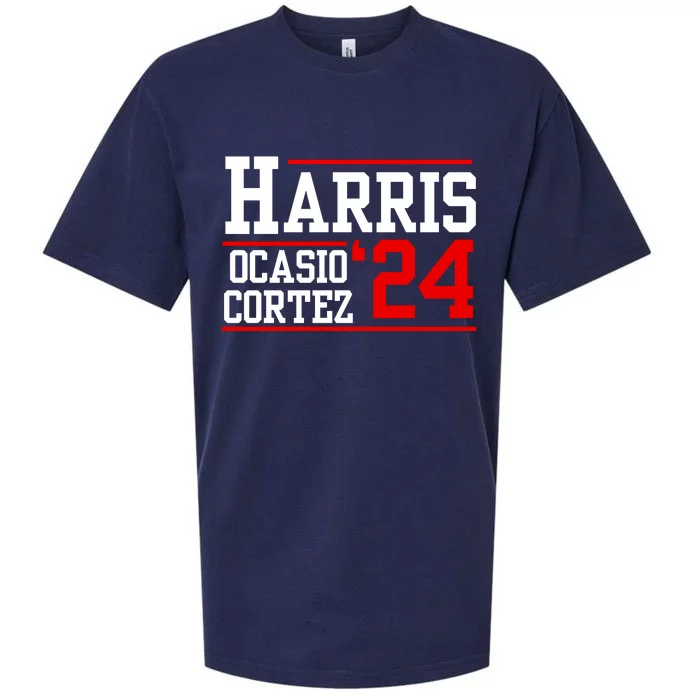 Kamala Harris Alexandria Ocasiocortez 2024 President Vote Sueded Cloud Jersey T-Shirt