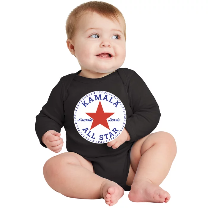 Kamala Harris All Star Logo Baby Long Sleeve Bodysuit