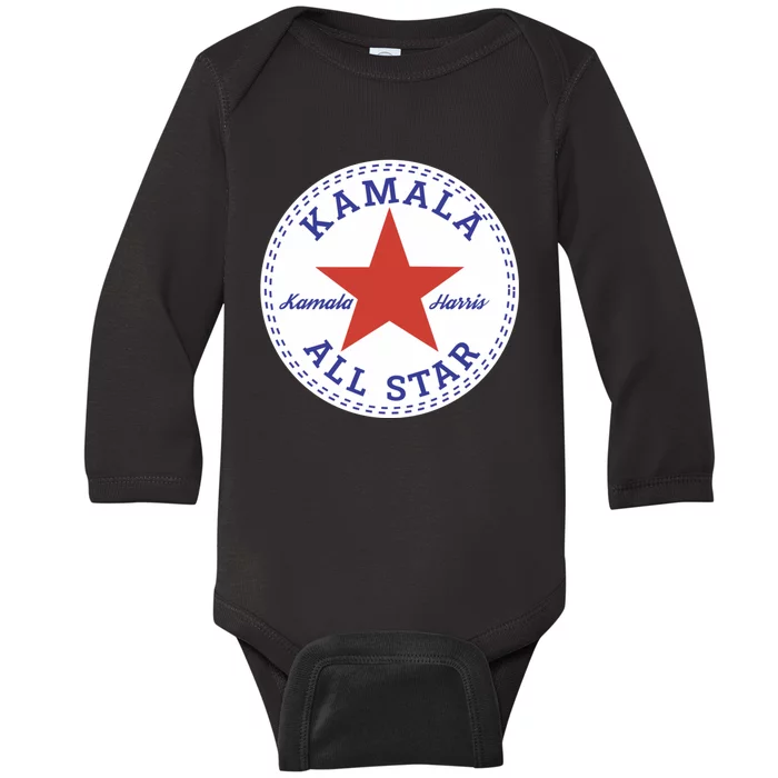 Kamala Harris All Star Logo Baby Long Sleeve Bodysuit