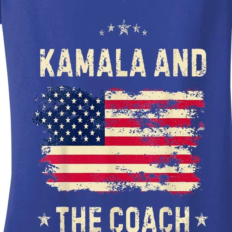 Kamala Harris And The Coach 2024 Walz Waltz Women's V-Neck T-Shirt