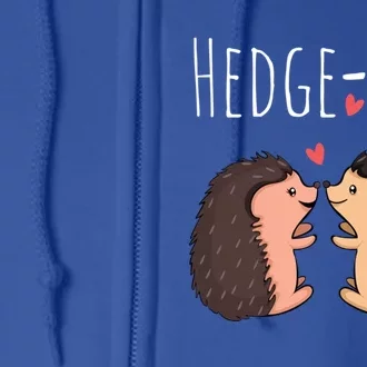 Kawaii Hedgehog Animal Hugs Hearts Day Valentines Day Gift Full Zip Hoodie