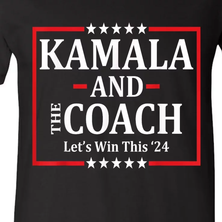 Kamala Harris And The Coach 2024 Walz Waltz Usa V-Neck T-Shirt