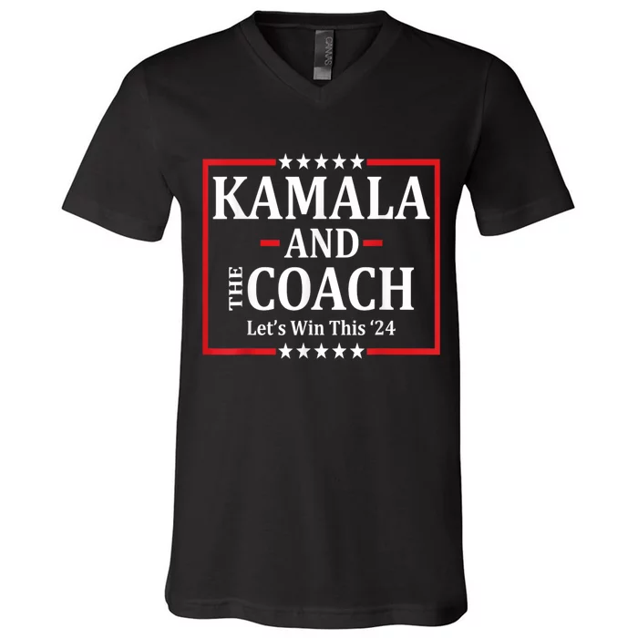 Kamala Harris And The Coach 2024 Walz Waltz Usa V-Neck T-Shirt