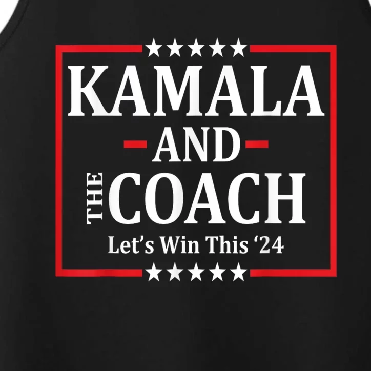 Kamala Harris And The Coach 2024 Walz Waltz Usa Performance Tank