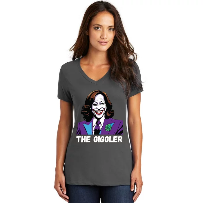 Kamala Harris As The Giggler Women's V-Neck T-Shirt