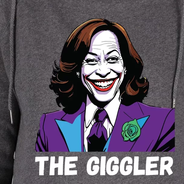 Kamala Harris As The Giggler Womens Funnel Neck Pullover Hood