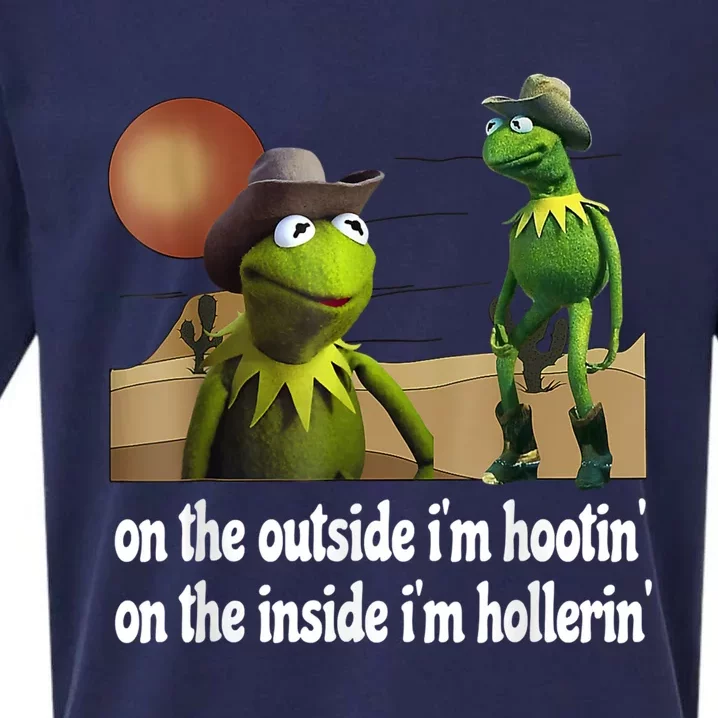 Kermit Hootin And Hollerin On The Outside Im Hootin Sueded Cloud Jersey T-Shirt