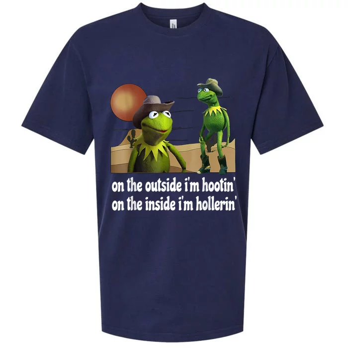 Kermit Hootin And Hollerin On The Outside Im Hootin Sueded Cloud Jersey T-Shirt