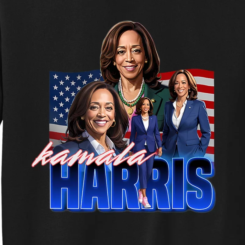 Kamala Harris American Flag Bootleg Reboot Tall Sweatshirt