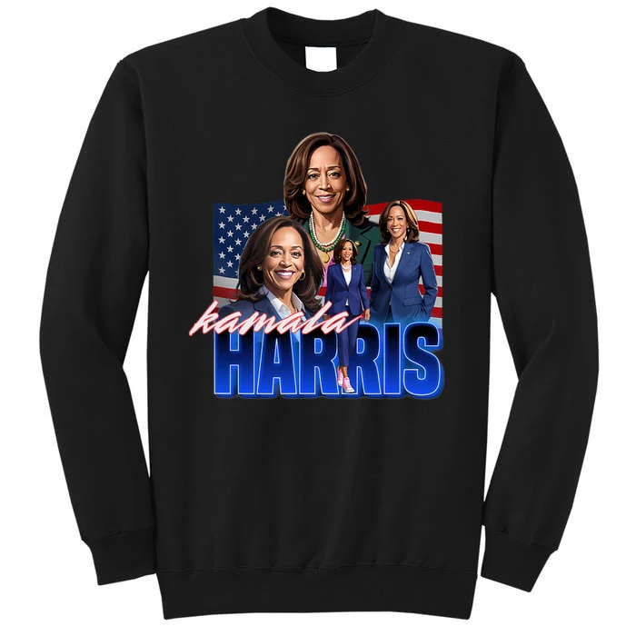 Kamala Harris American Flag Bootleg Reboot Tall Sweatshirt