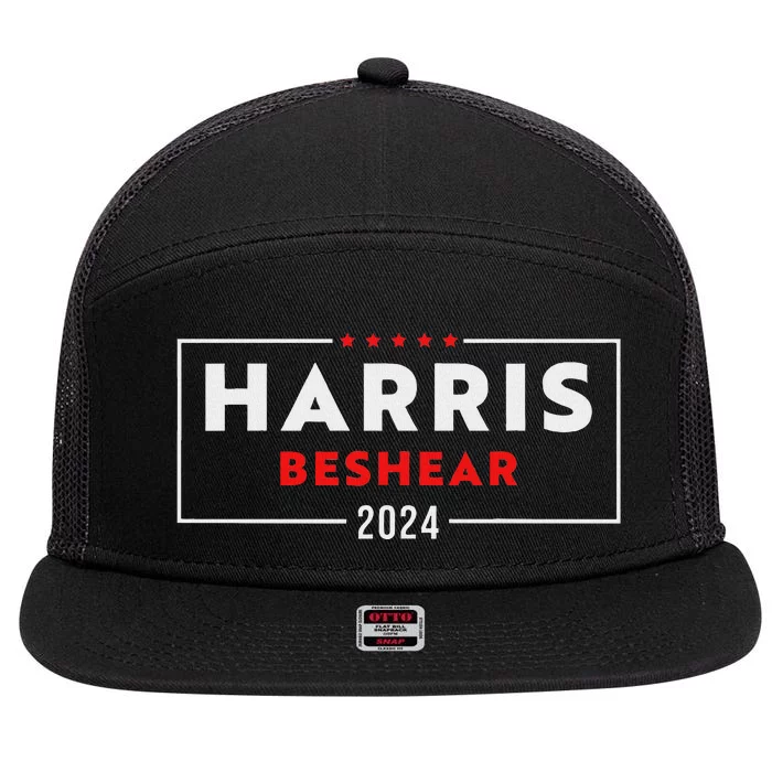 Kamala Harris Andy Beshear 2024 Harris Beshear 2024 7 Panel Mesh Trucker Snapback Hat