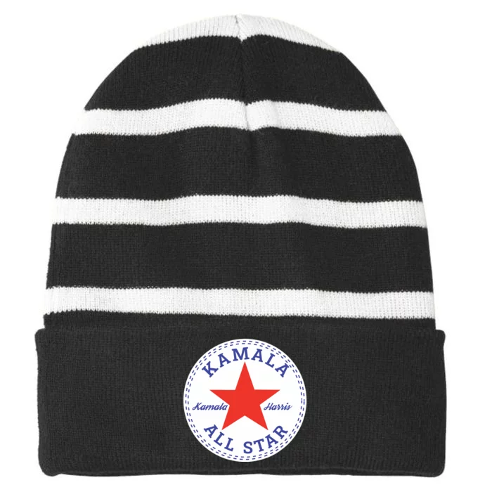 Kamala Harris All Star Striped Beanie with Solid Band