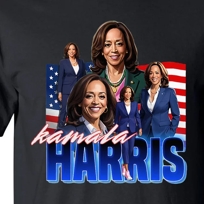 Kamala Harris American Flag Bootleg Tall T-Shirt