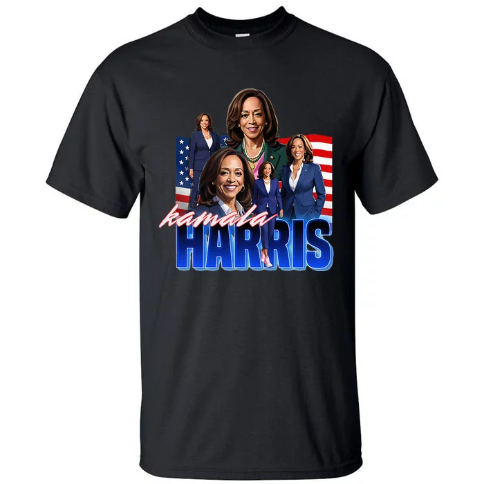 Kamala Harris American Flag Bootleg Tall T-Shirt