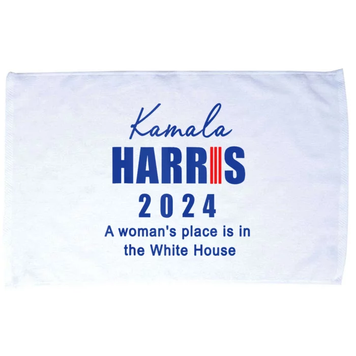 Kamala Harris A Womans Place Is In The White House Microfiber Hand Towel