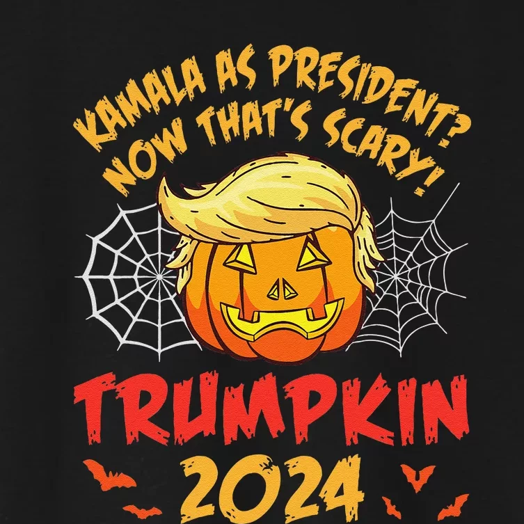 Kamala Harris As President Now ThatS Scary Trumpkin 2024 Women's Crop Top Tee