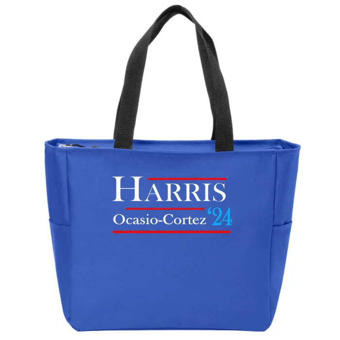 Kamala Harris Alexandria Ocasiocortez 2024 President Zip Tote Bag