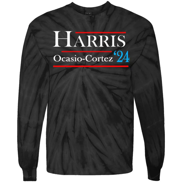 Kamala Harris Alexandria Ocasiocortez 2024 President Vote Tie-Dye Long Sleeve Shirt