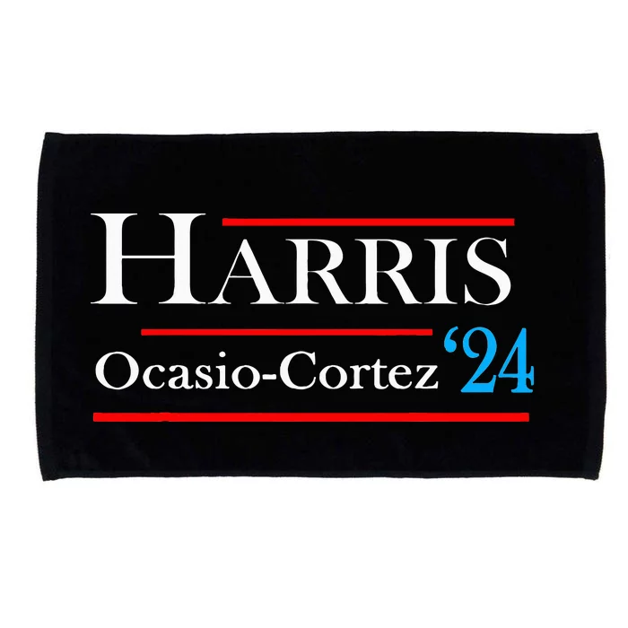 Kamala Harris Alexandria Ocasiocortez 2024 President Vote Microfiber Hand Towel