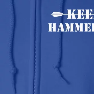 Keep Hammering Archery Motivational Full Zip Hoodie