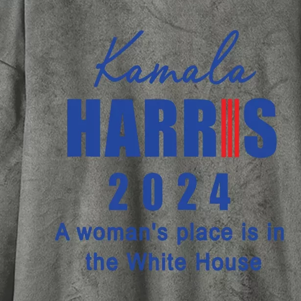 Kamala Harris A Womans Place Is In The White House Hooded Wearable Blanket