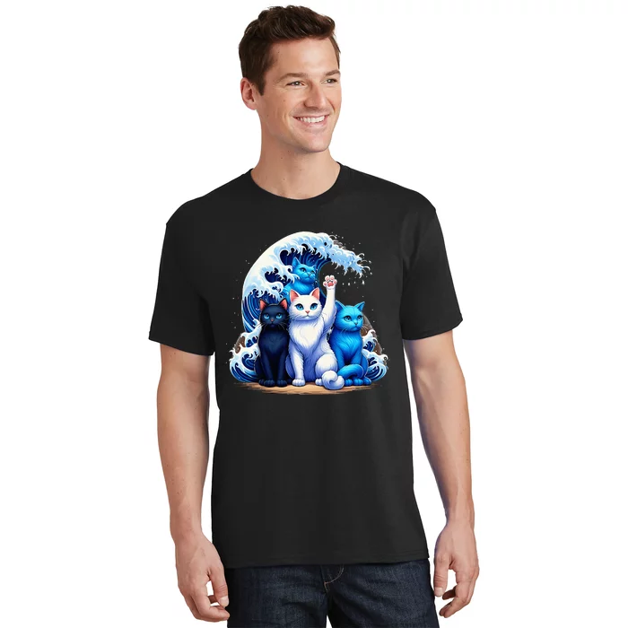 Kamala Harris Blue Cats Wave Cat Owners Cat Lovers Kamala T-Shirt