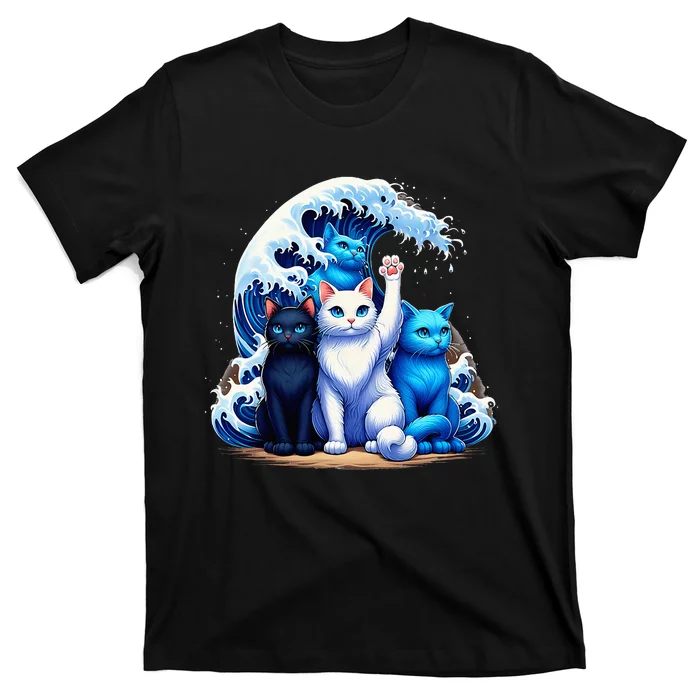 Kamala Harris Blue Cats Wave Cat Owners Cat Lovers Kamala T-Shirt