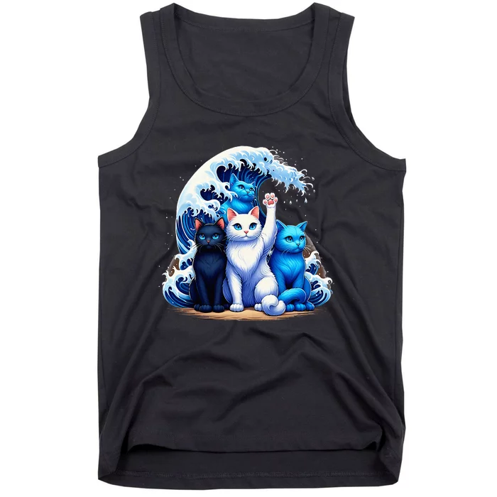 Kamala Harris Blue Cats Wave Cat Owners Cat Lovers Kamala Tank Top