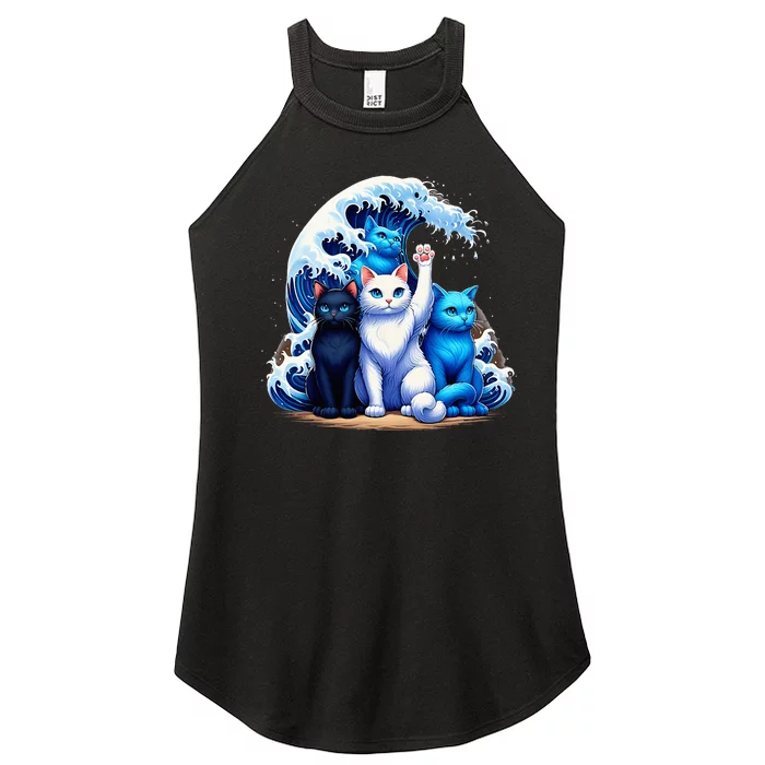 Kamala Harris Blue Cats Wave Cat Owners Cat Lovers Kamala Women’s Perfect Tri Rocker Tank