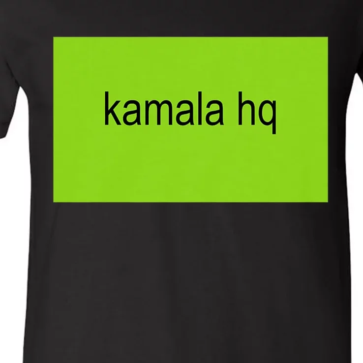 Kamala Hq Brat Meme V-Neck T-Shirt