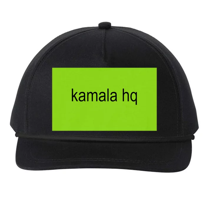 Kamala Hq Brat Meme Snapback Five-Panel Rope Hat