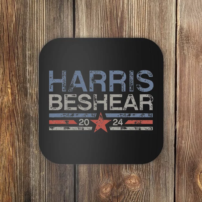 Kamala Harris Beshear 2024 Grunge Retro Harris Beshear 2024 Coaster