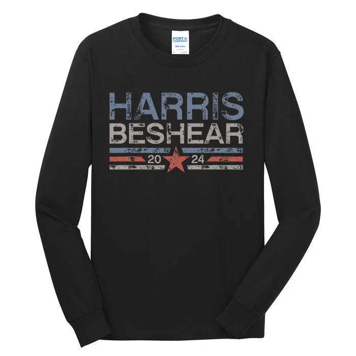 Kamala Harris Beshear 2024 Grunge Retro Harris Beshear 2024 Tall Long Sleeve T-Shirt