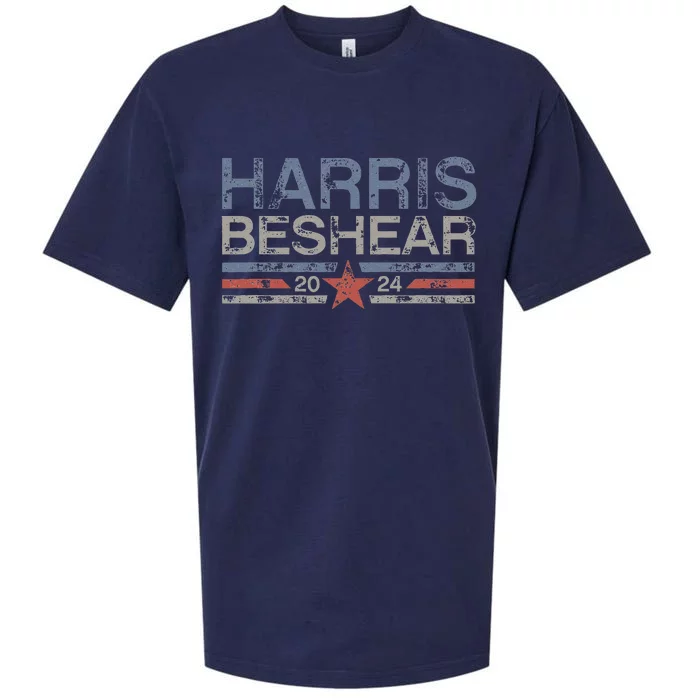 Kamala Harris Beshear 2024 Grunge Retro Harris Beshear 2024 Sueded Cloud Jersey T-Shirt