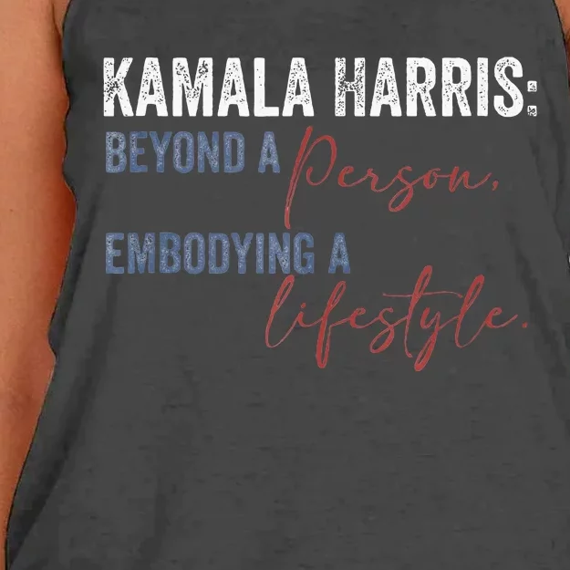 Kamala Harris Beyond A Person Embodying A Lifestyle Vintage Women's Knotted Racerback Tank