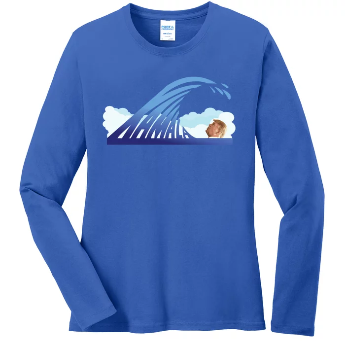 Kamala Harris Blue Wave Gift Ladies Long Sleeve Shirt