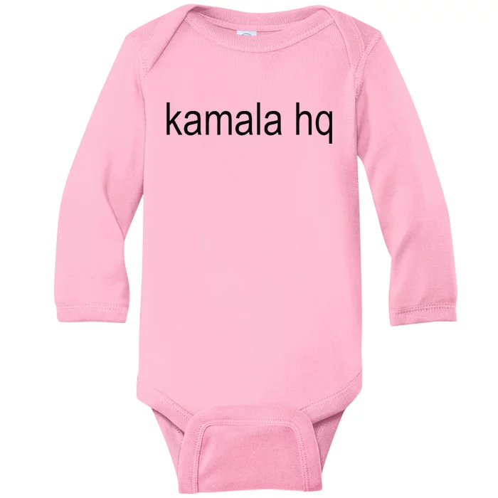 Kamala Hq Brat Green Meme Gen Z Baby Long Sleeve Bodysuit