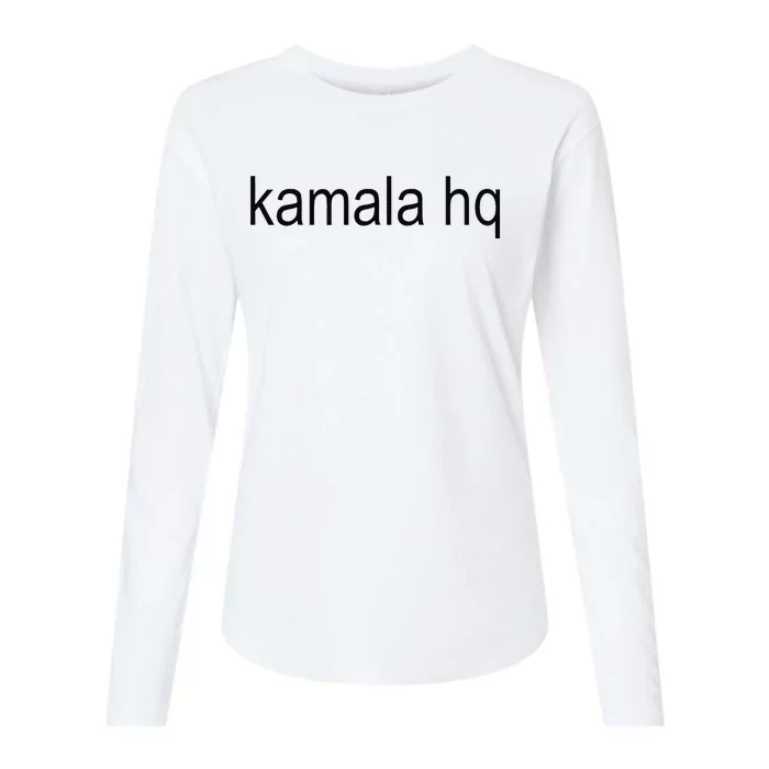 Kamala Hq Brat Green Meme Gen Z Womens Cotton Relaxed Long Sleeve T-Shirt