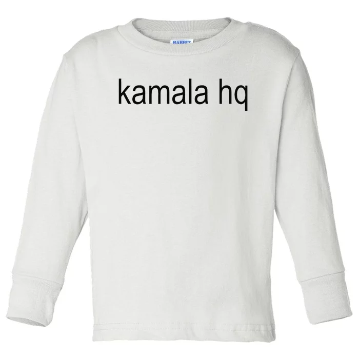 Kamala Hq Brat Green Meme Gen Z Toddler Long Sleeve Shirt