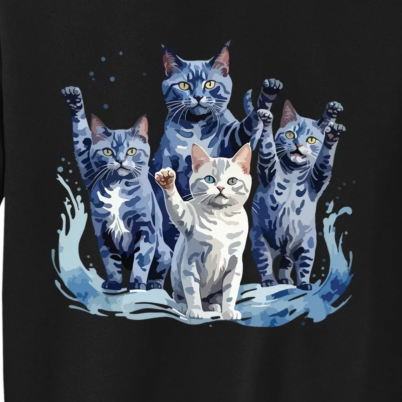 Kamala Harris Blue Cats Wave Funny For Cat Owners Sweatshirt