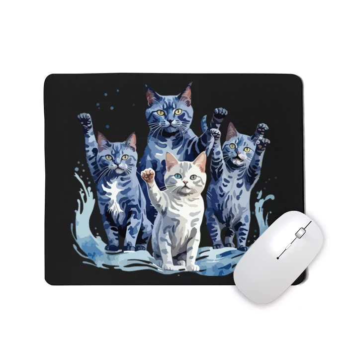 Kamala Harris Blue Cats Wave Funny For Cat Owners Mousepad