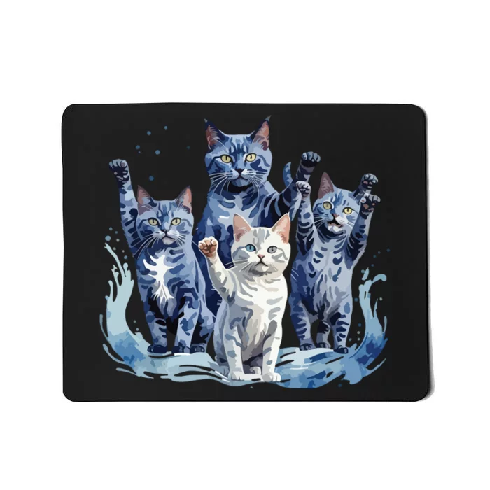 Kamala Harris Blue Cats Wave Funny For Cat Owners Mousepad