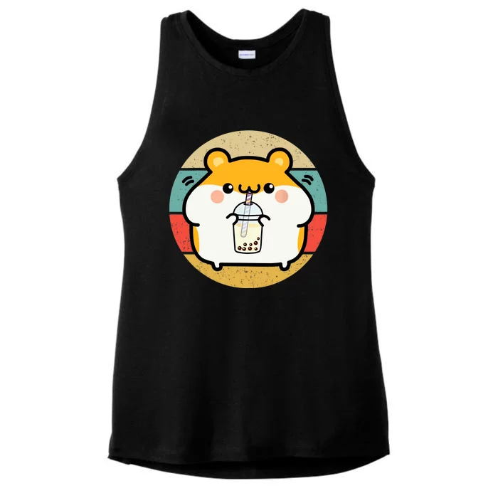 Kawaii Hamster Boba Tea Bubble Tea Girl Anime Fan Otaku Ladies Tri-Blend Wicking Tank