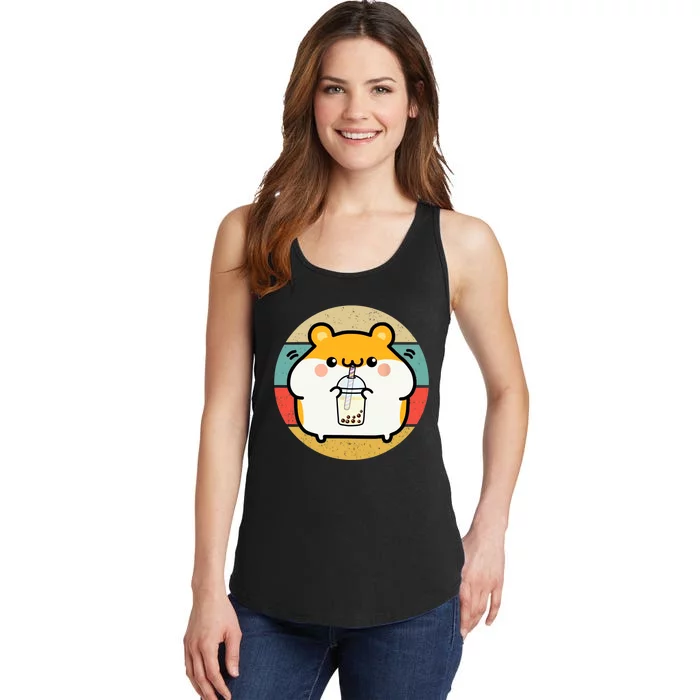 Kawaii Hamster Boba Tea Bubble Tea Girl Anime Fan Otaku Ladies Essential Tank