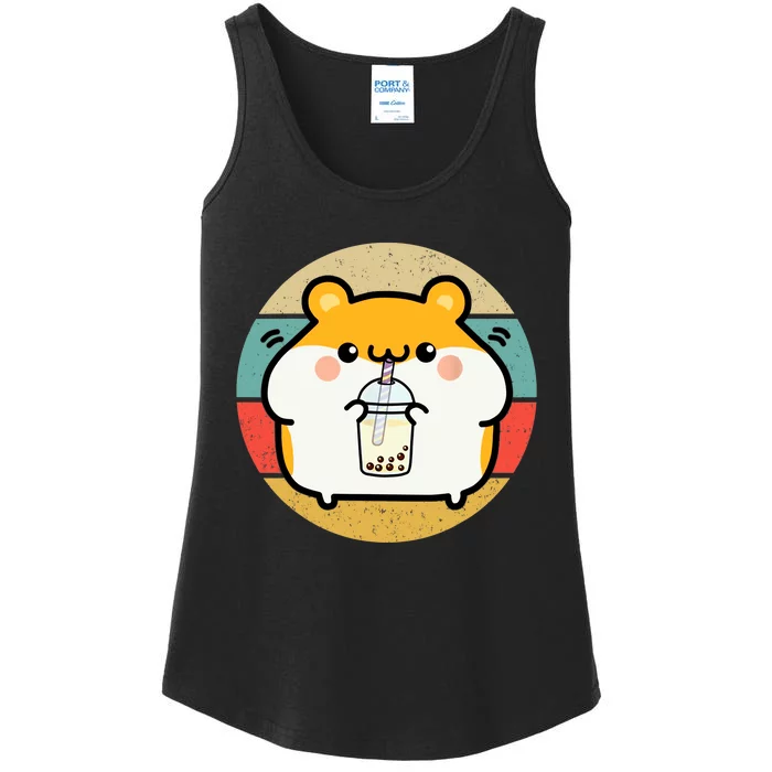 Kawaii Hamster Boba Tea Bubble Tea Girl Anime Fan Otaku Ladies Essential Tank