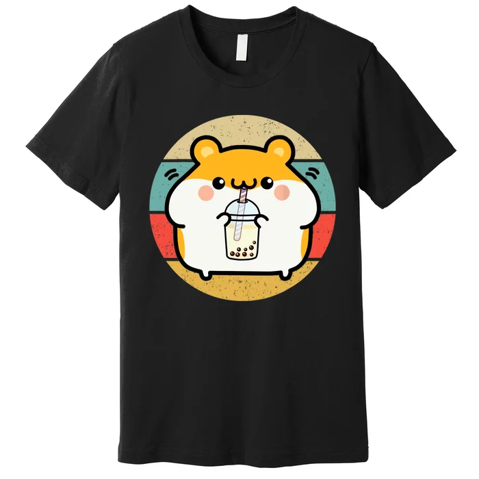 Kawaii Hamster Boba Tea Bubble Tea Girl Anime Fan Otaku Premium T-Shirt