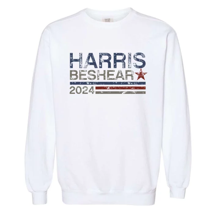 Kamala Harris Beshear 2024 Stripe Grunge Harris Beshear 2024 Garment-Dyed Sweatshirt