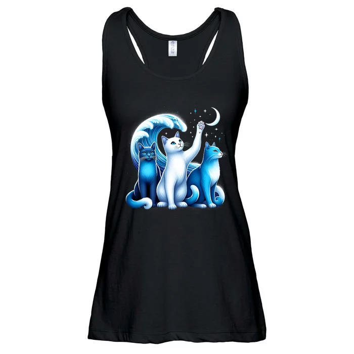 Kamala Harris Blue Cats Wave Kamala Funny For Cat Lovers Ladies Essential Flowy Tank