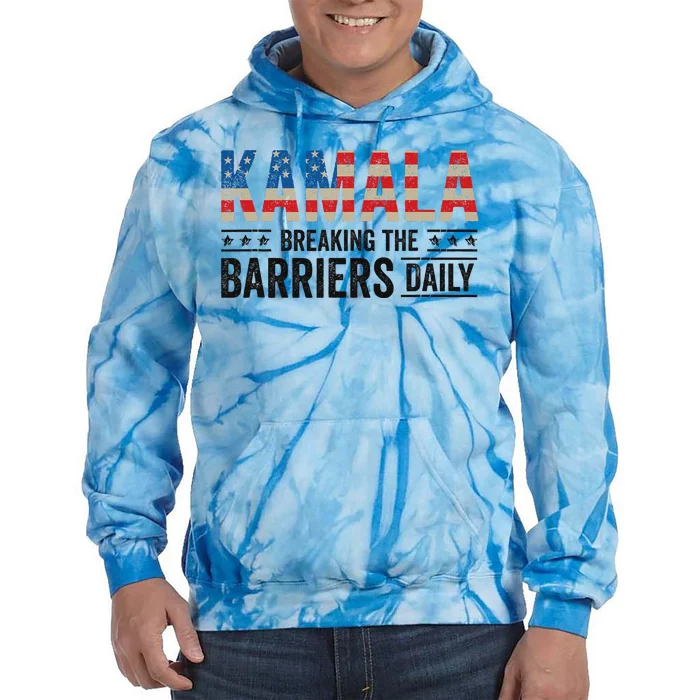 Kamala Harris Breaking Barriers Daily Design Tie Dye Hoodie