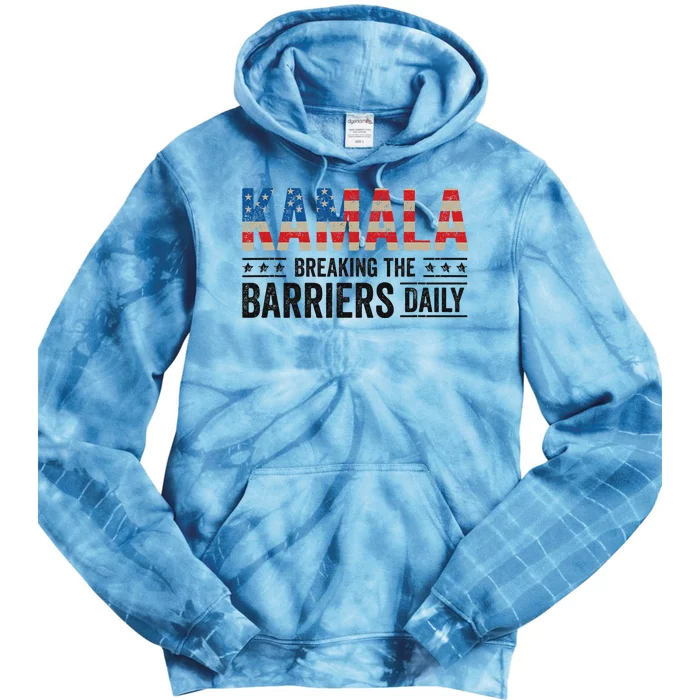 Kamala Harris Breaking Barriers Daily Design Tie Dye Hoodie